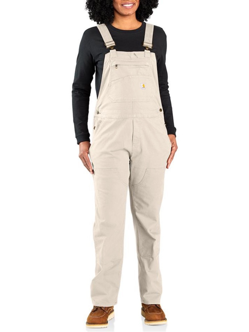 Carhartt Women's Canvas Bib Overalls in Cream